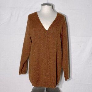 Women’s Ochre Soft Knit V Neck Sweater  L